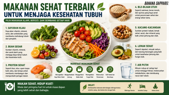 Makanan Sehat Terbaik untuk Menjaga Kesehatan Tubuh