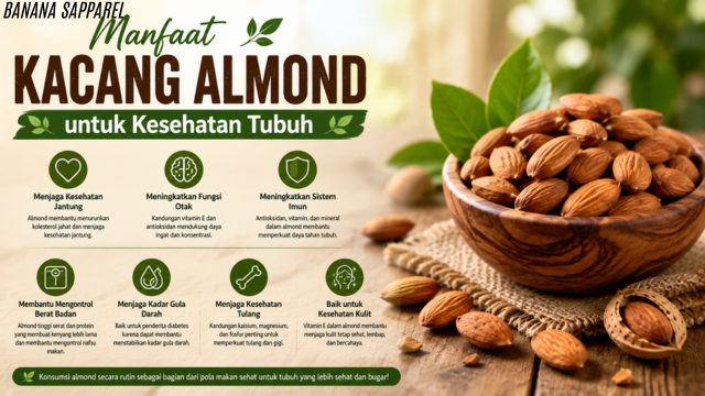 Manfaat Kacang Almond untuk Kesehatan Tubuh