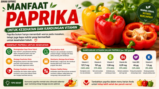 Manfaat Paprika untuk Kesehatan dan Kandungan Vitamin