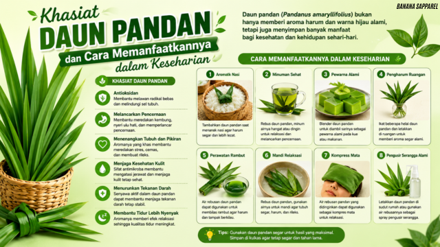 Khasiat Daun Pandan dan Cara Memanfaatkannya dalam Keseharian
